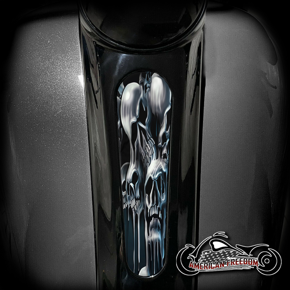 Harley 8 Inch Dash Insert - Melting Skulls (2)